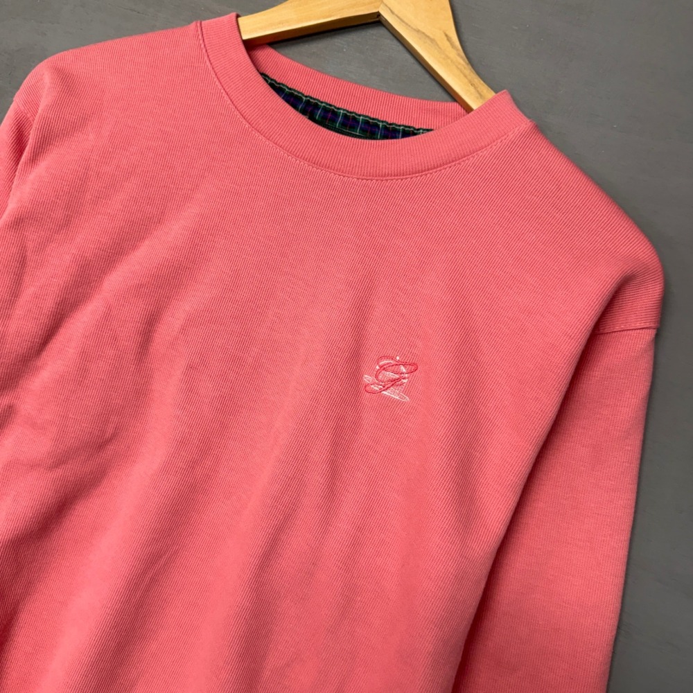 Vintage Greenbrier Sweatshirt Pink Crewneck Plaid Trim Souvenir Golf Large - Picture 3 of 6